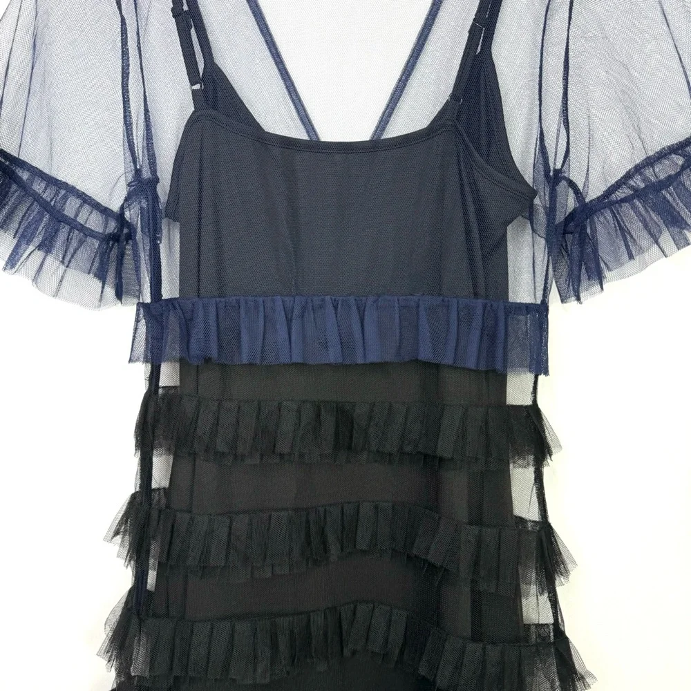 NEW Never Fully Dressed Kate Sheer Ruffled Mini Dress - Picture 12 of 15